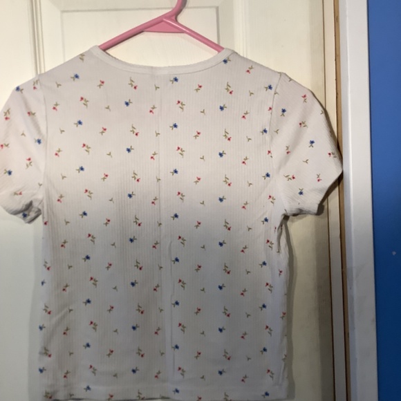 Women’s Old Navy Crop Top White with Flowers Size S - Picture 11 of 16